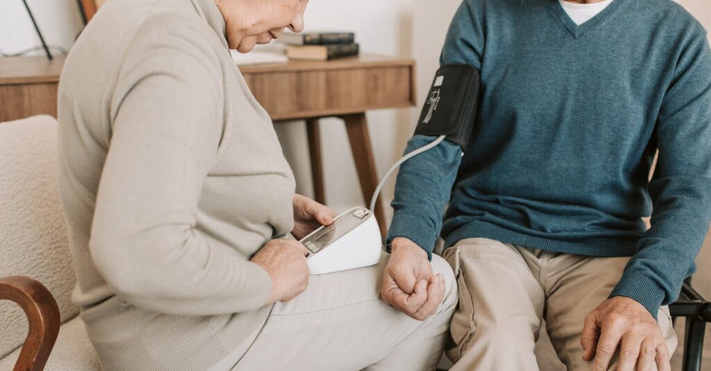 老猫の胸の動きを穏やかに確認している様子