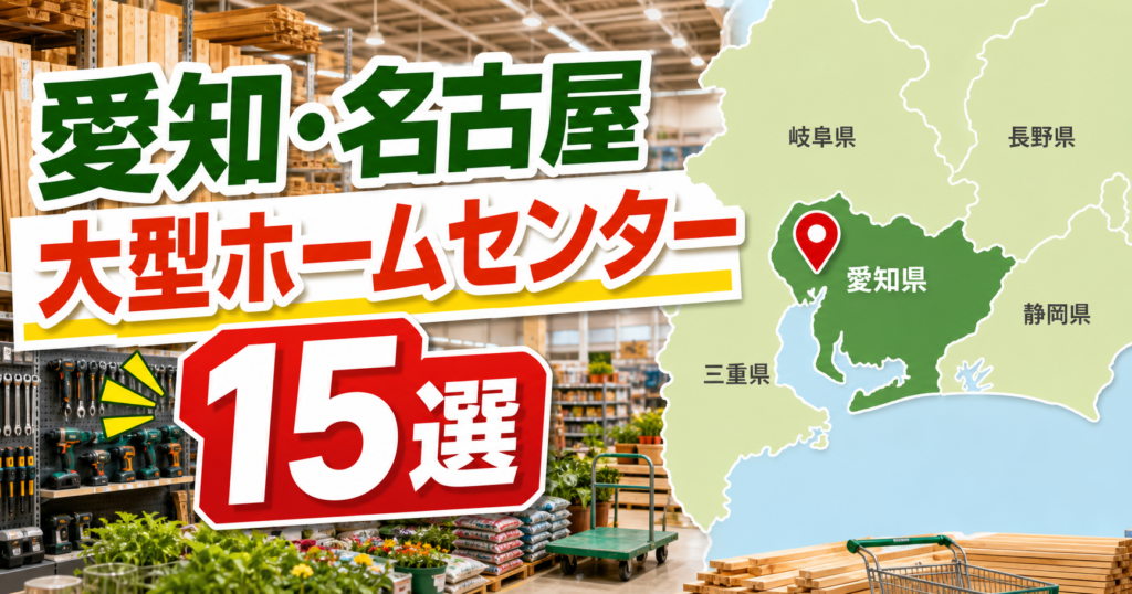 【2026年版】愛知・名古屋の大型ホームセンター15選！大型店・超大型店を地域別に紹介 アイキャッチ