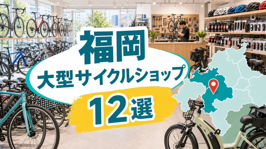 【2026年版】福岡の大型サイクルショップ12選！大型自転車店を地域別に紹介 アイキャッチ