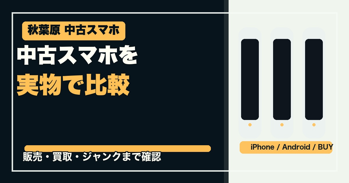 秋葉原で中古スマホを探せる店舗5選のアイキャッチ画像