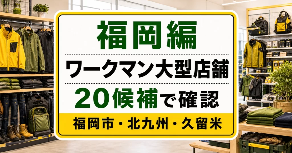 福岡のワークマン大型店舗はどこ？福岡市・北九州・久留米の20候補 アイキャッチ