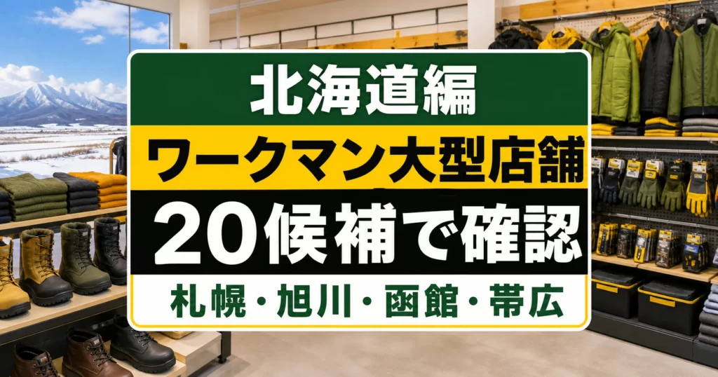 北海道のワークマン大型店舗はどこ？札幌・旭川・函館・帯広の20候補 アイキャッチ