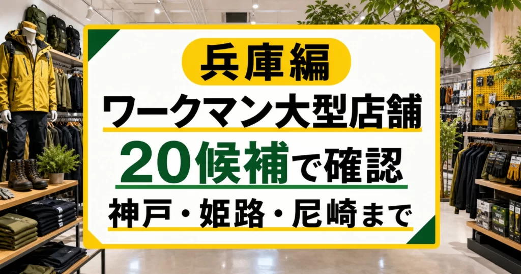 兵庫のワークマン大型店舗はどこ？神戸・姫路・尼崎の20候補 アイキャッチ