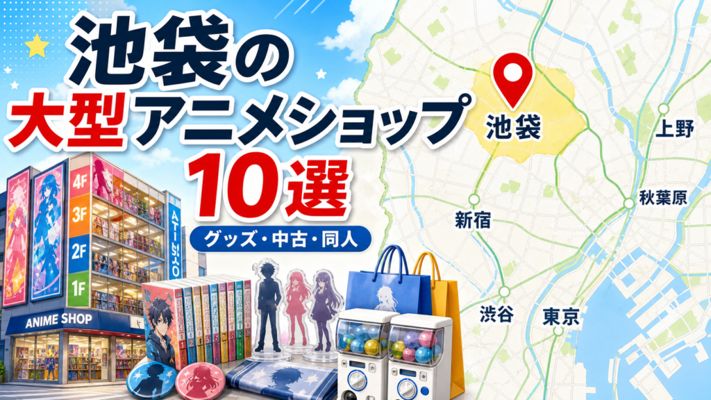 【2026年版】池袋の大型アニメショップ10選!グッズ・中古・同人まで目的別に紹介 アイキャッチ