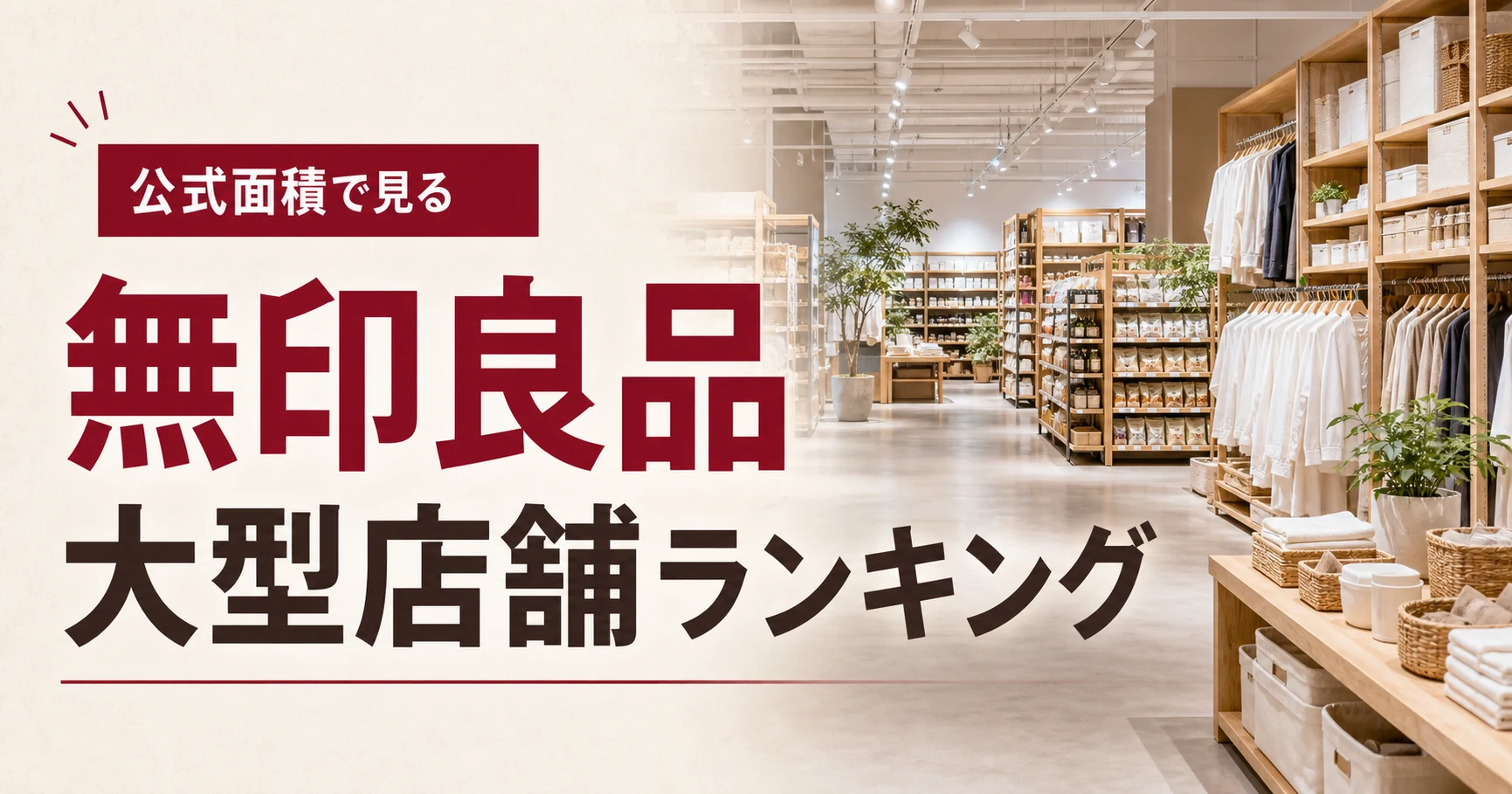 無印良品大型店舗ランキングはどこ?売場面積と旗艦店で選ぶ大型店まとめ アイキャッチ