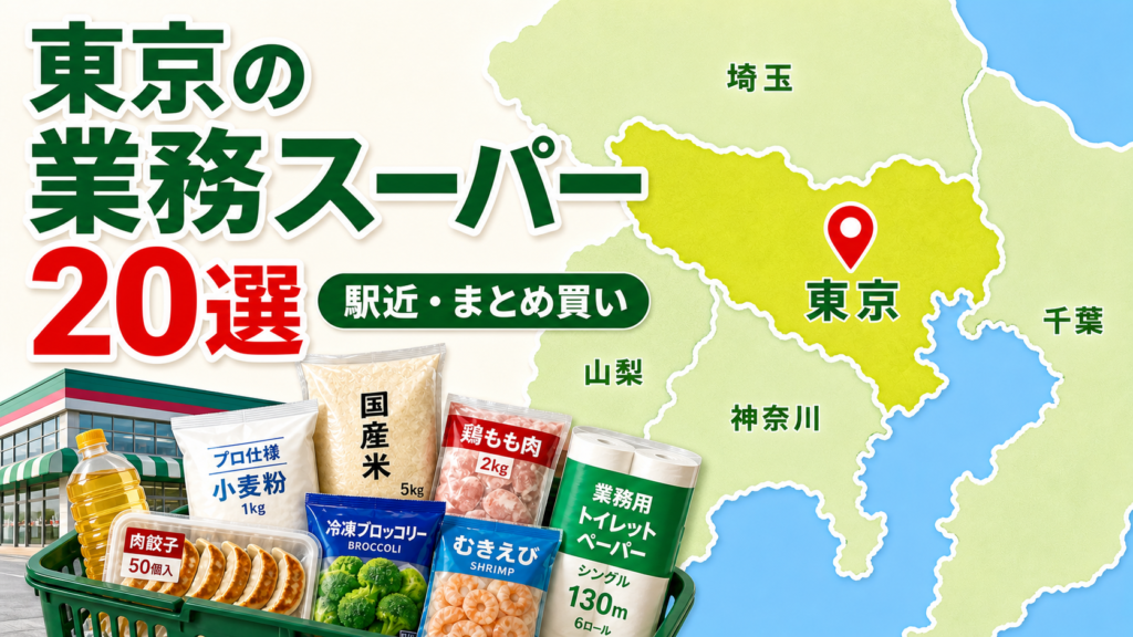 【2026年版】東京の業務スーパー20選!駅近・まとめ買いしやすい店舗をエリア別に紹介 アイキャッチ