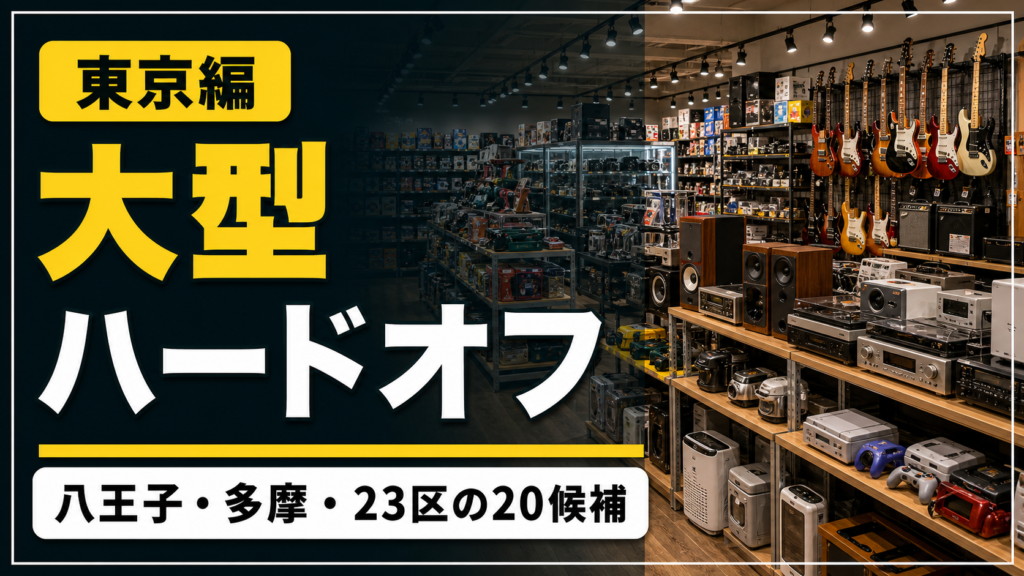 【2026年版】東京のハードオフ大型店舗候補20選！八王子・多摩・23区も紹介 アイキャッチ