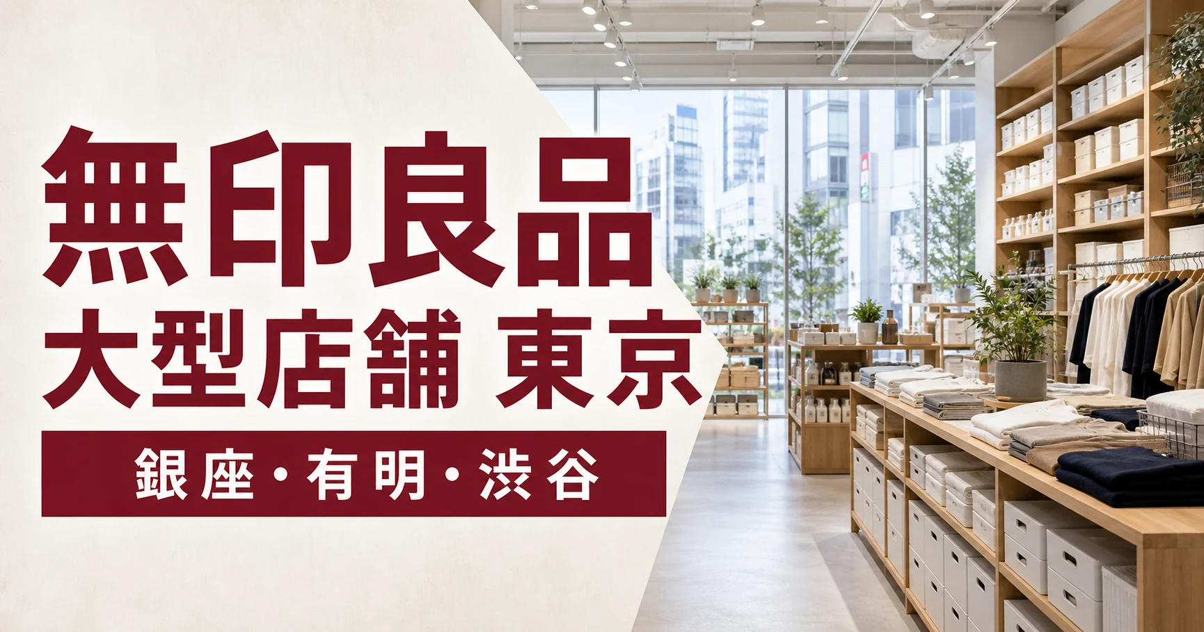 無印良品大型店舗 東京はどこ?銀座・有明・渋谷など目的別に紹介 アイキャッチ
