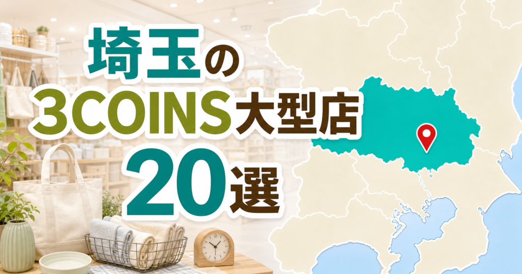 埼玉の3COINS大型店はどこ？公式大型店・+plus店舗20選を紹介 アイキャッチ