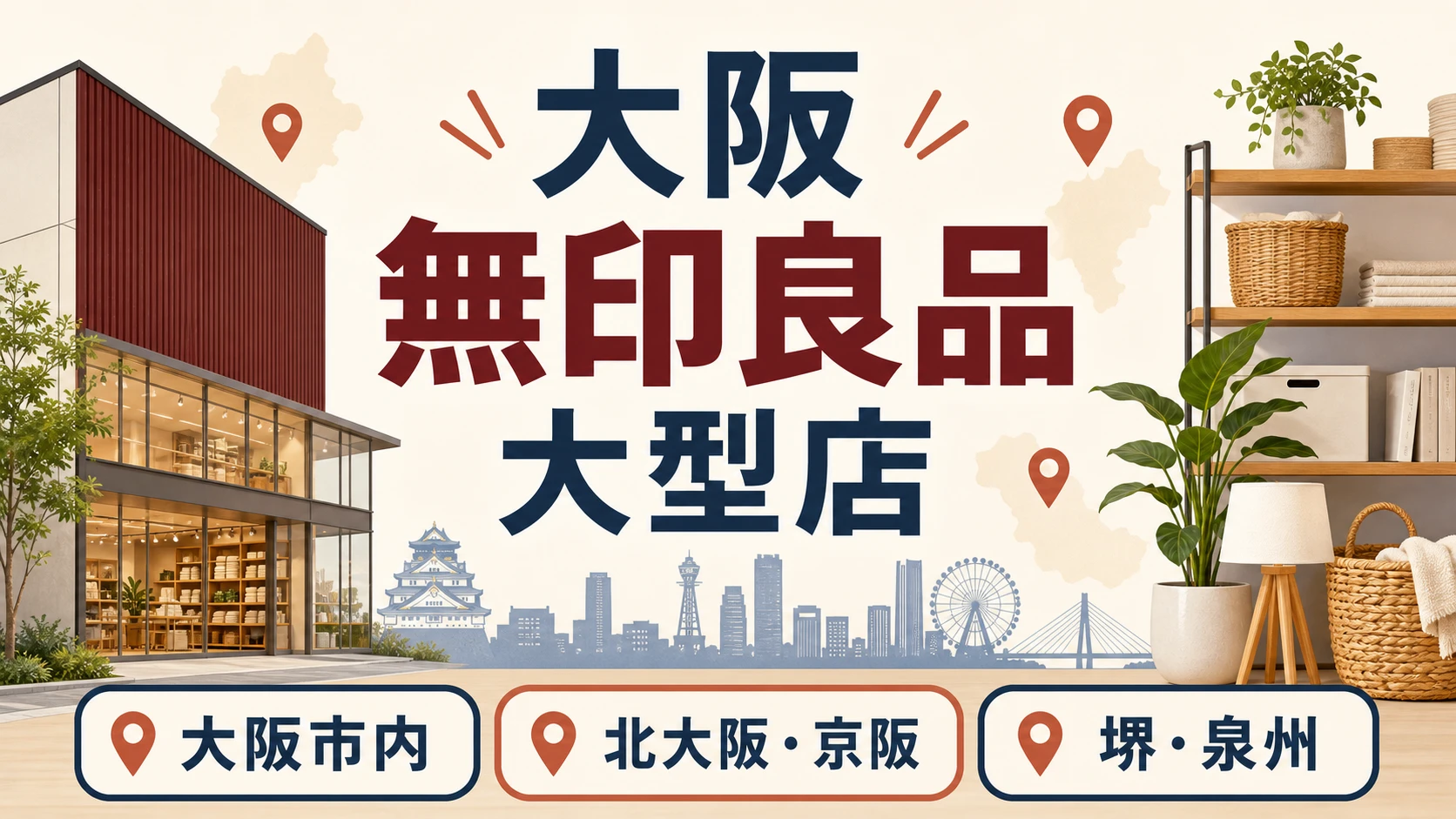 大阪の無印良品大型店は?公式確認の2店+目的地別5店