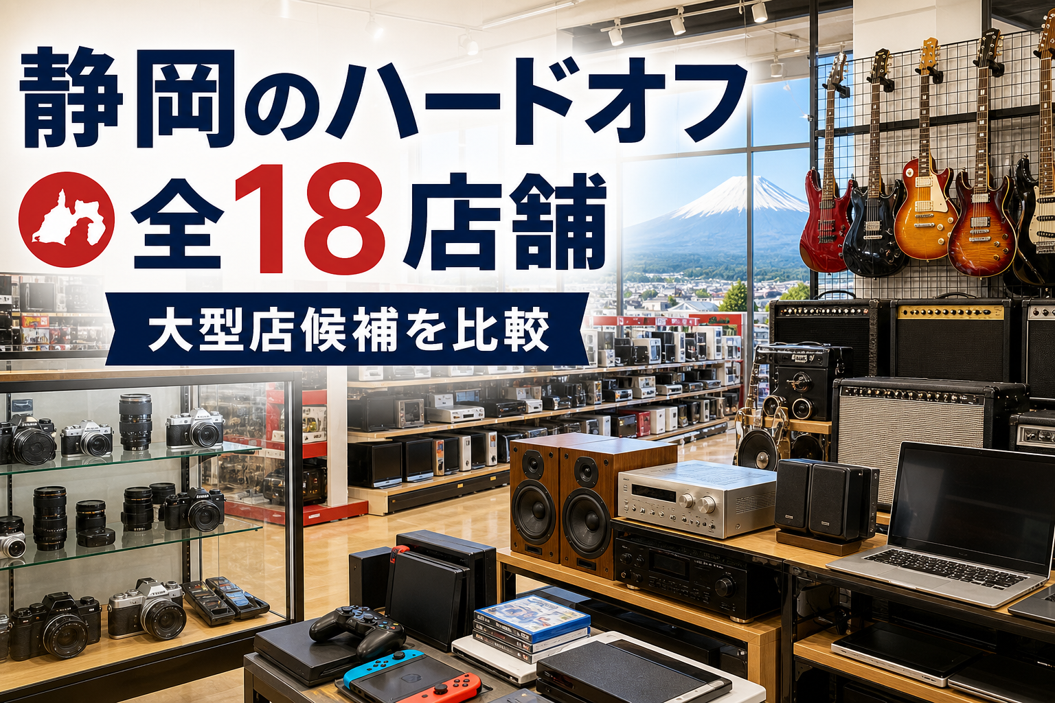 静岡のハードオフは全18店舗！大型店候補を東部・静岡市・浜松で比較【2026年版】