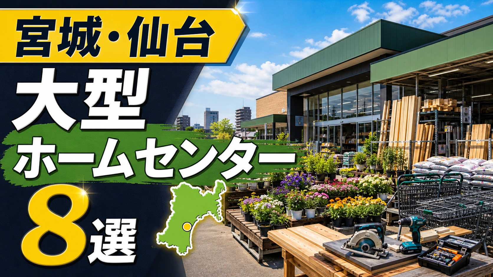 【2026年版】宮城・仙台の大型ホームセンター8選!仙台市内・名取・富谷方面の大型店を紹介