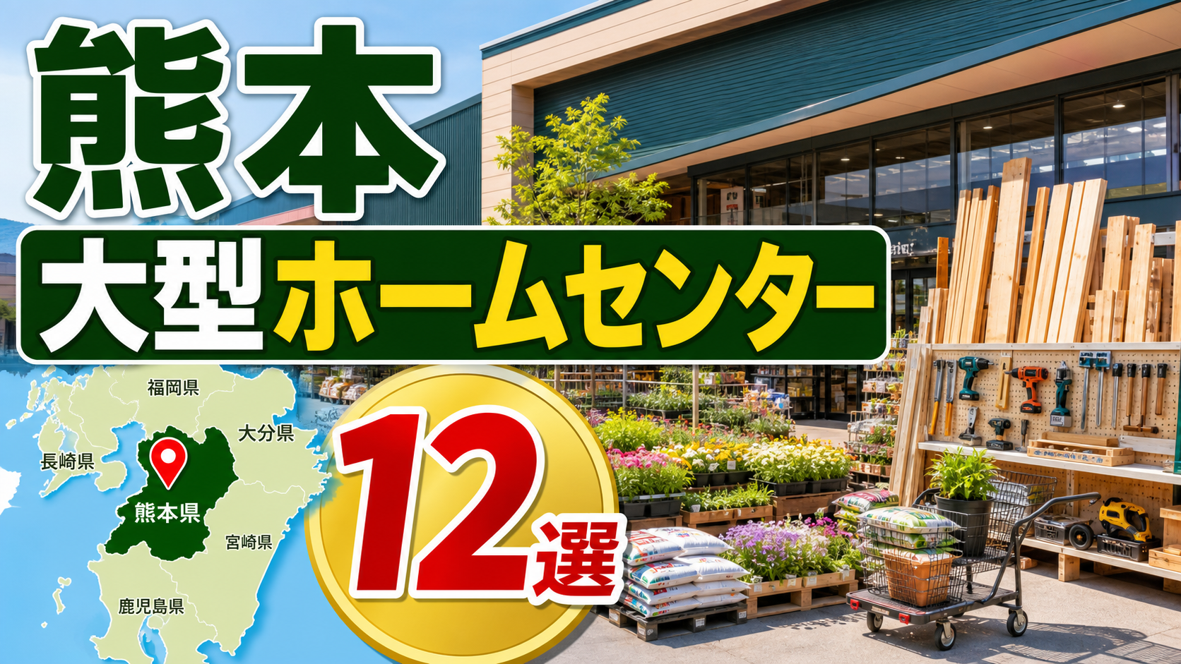 【2026年版】熊本の大型ホームセンター12選!熊本市・八代・合志・菊陽方面の大型店を紹介