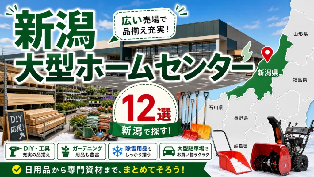【2026年版】新潟の大型ホームセンター12選！新潟市・長岡・上越方面の大型店を紹介