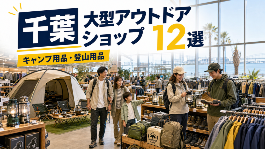 【2026年版】千葉の大型アウトドアショップ12選！キャンプ用品・登山用品を探しやすい店舗まとめ アイキャッチ