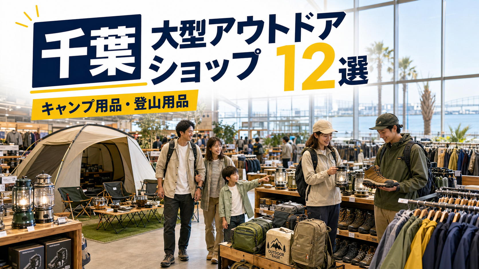 【2026年版】千葉の大型アウトドアショップ12選!キャンプ用品・登山用品を探しやすい店舗まとめ アイキャッチ