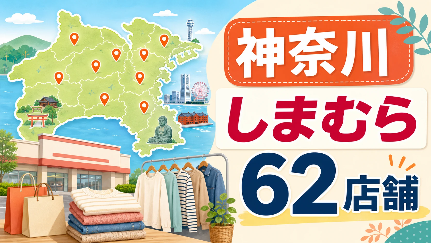 神奈川のしまむら大型店候補はどこ？公式62店舗と商業施設内の店を一覧で紹介