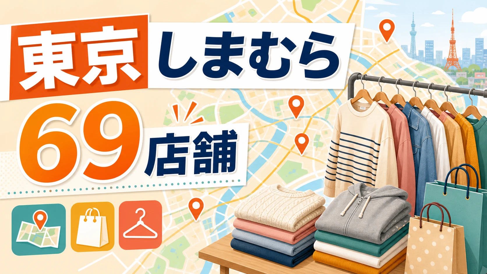 東京のしまむら大型店候補はどこ?公式69店舗と品揃えを見やすい店を一覧で紹介