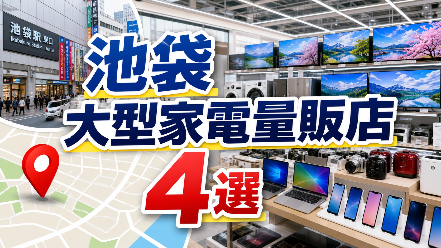 【2026年版】池袋の大型家電量販店4選！東口でビックカメラ・ヤマダ・ソフマップを比較 アイキャッチ
