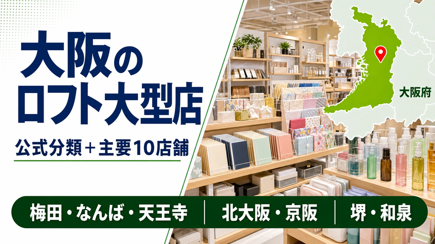 大阪のロフト大型店は1店|公式分類と主要10店舗一覧