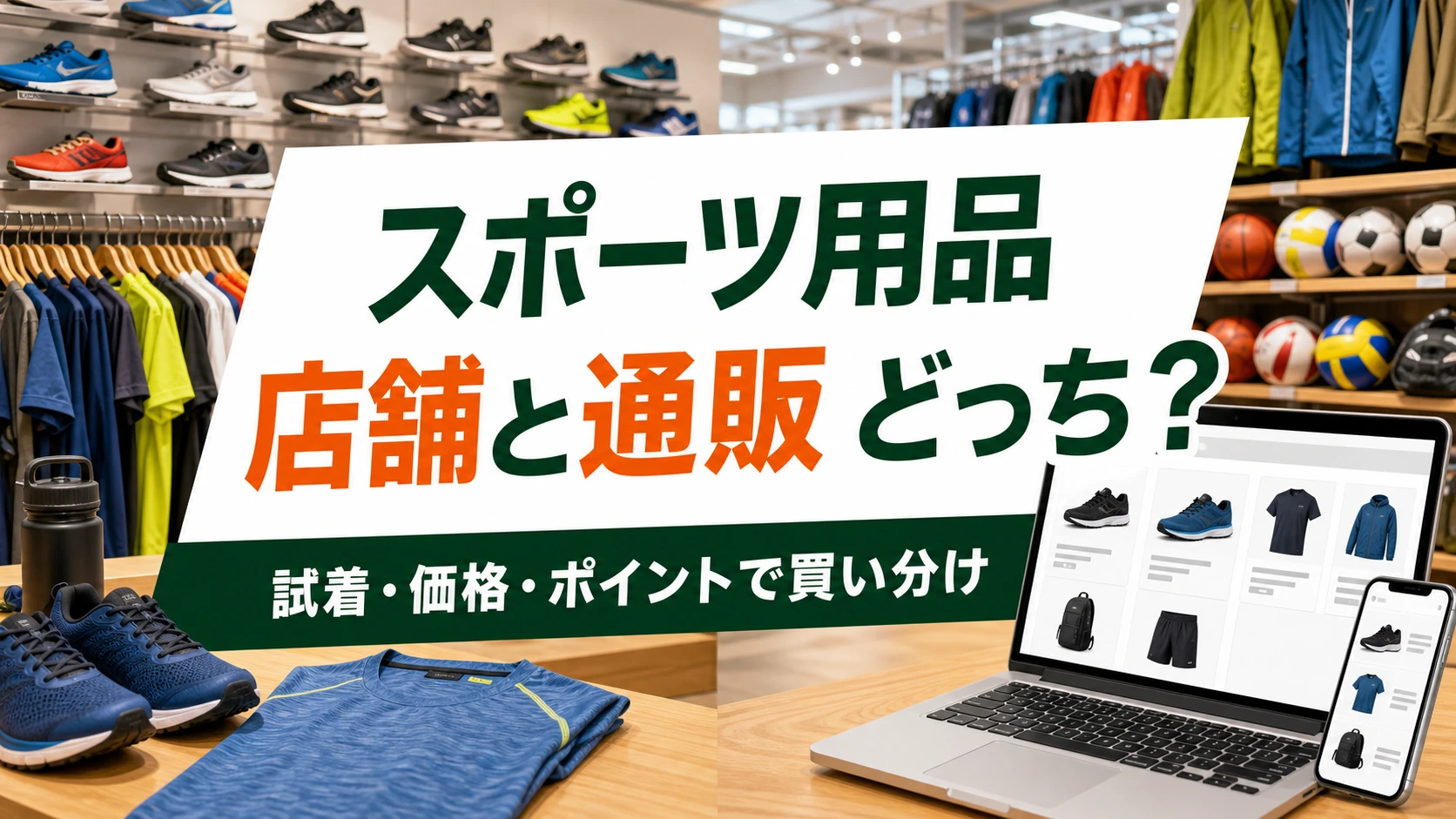 スポーツ用品は店舗とネット通販どっちがお得?試着・価格・ポイントで買い分ける方法