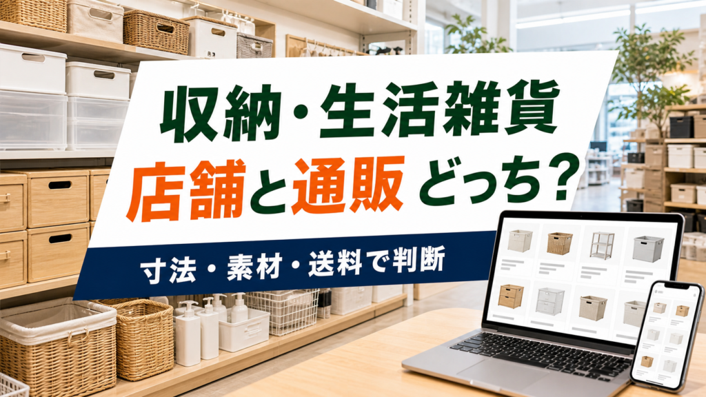 収納・生活雑貨は店舗と通販どっち?寸法・素材・送料で買い分ける方法