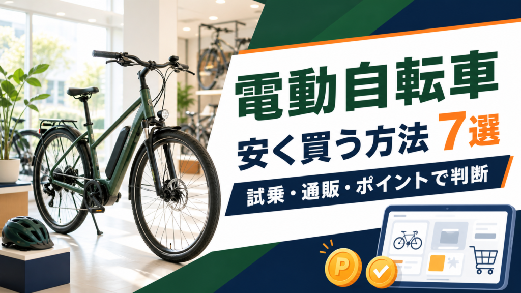 電動自転車を安く買う方法7選！店舗で試乗・通販・ポイント還元を総額で判断