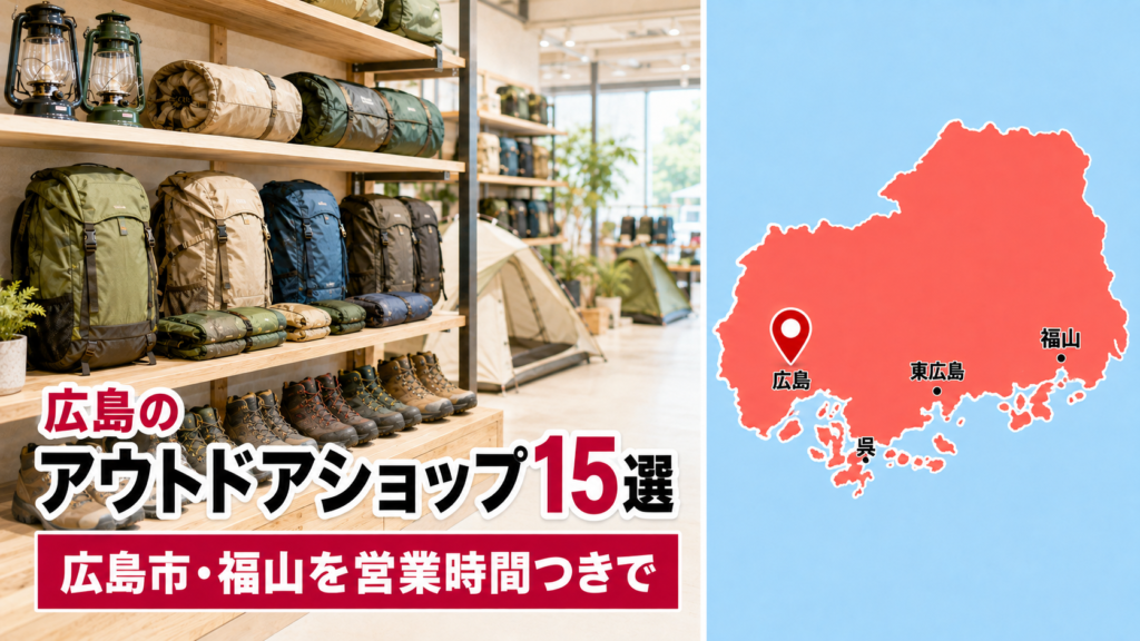 【2026年版】広島の大型アウトドアショップ15選！広島市・福山を営業時間つきで比較