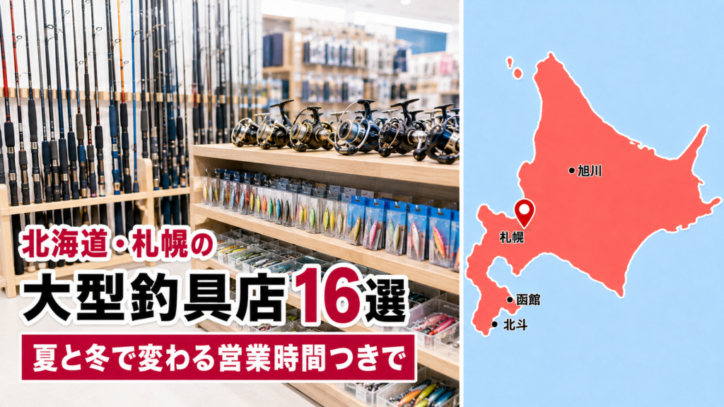 【2026年版】北海道・札幌の大型釣具店16選！夏と冬で変わる営業時間つきで比較