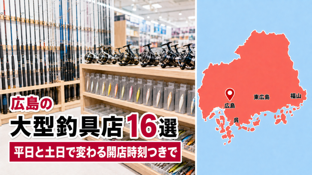 【2026年版】広島の大型釣具店16選！平日と土日で変わる開店時刻つきで比較