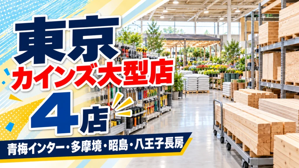 【2026年版】東京のカインズ大型店はどこ？カインズが旗艦店と呼ぶ青梅インター店と資材館がある4店