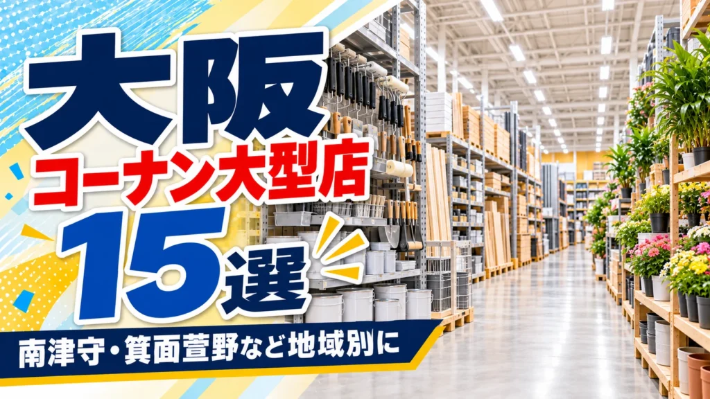 【2026年版】大阪のコーナン大型店15選!南津守店と箕面萱野店など売場の広い店を地域別に紹介
